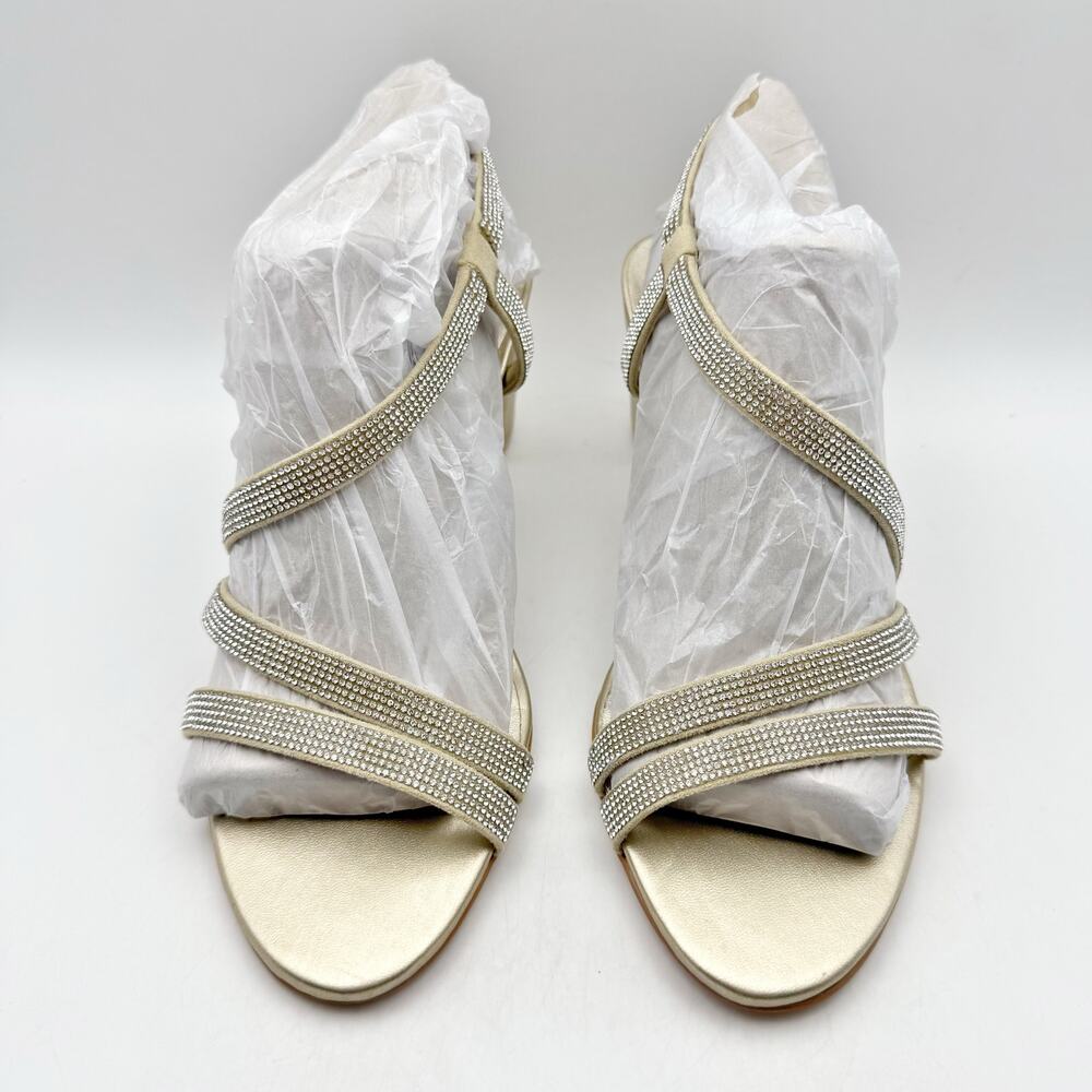 Naturalizer Womens Vanessa Sandal Heels Size 8 Gold Champagne Rhinestone NIB - Picture 7 of 13